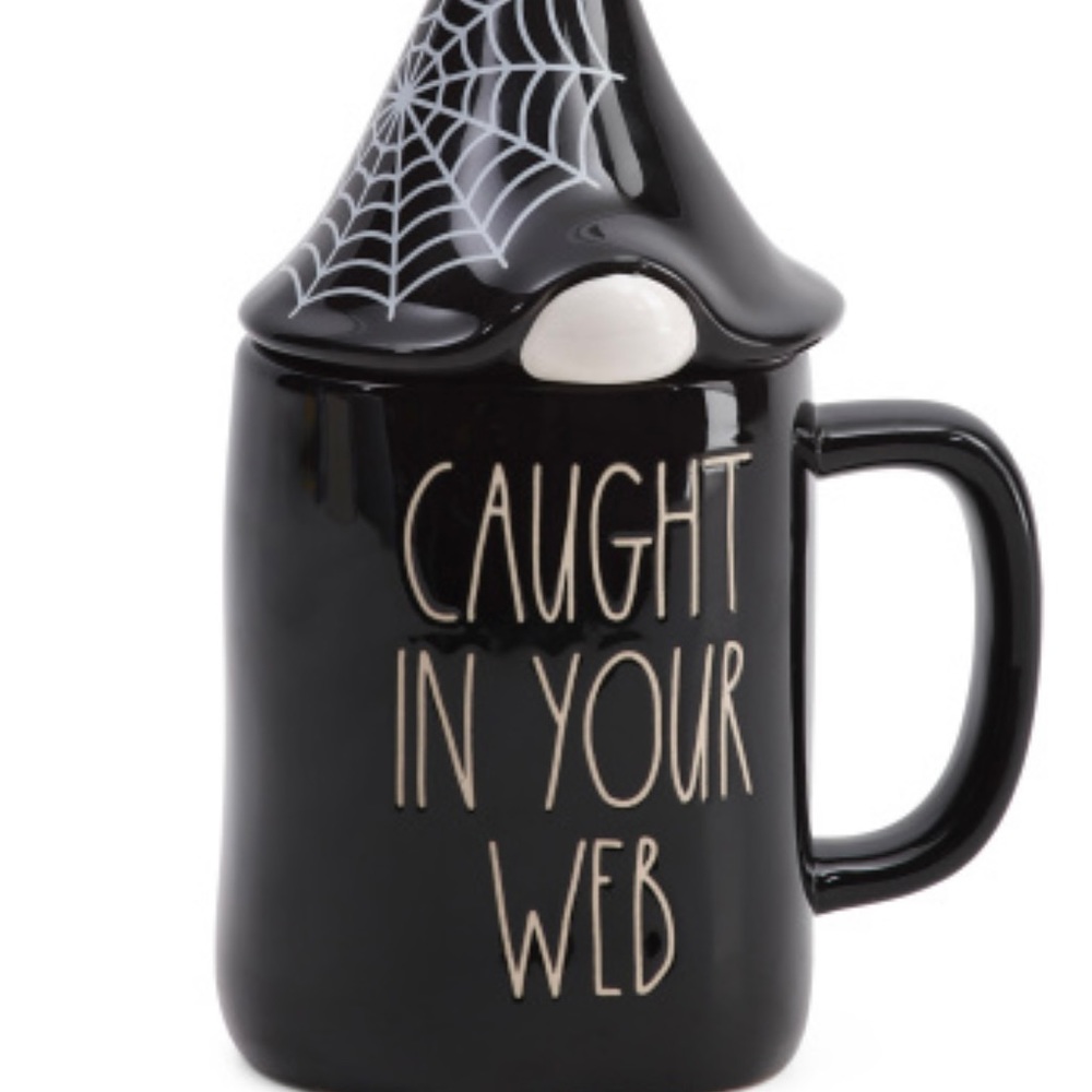 Rae Dunn covered Caught in Your Web mug!